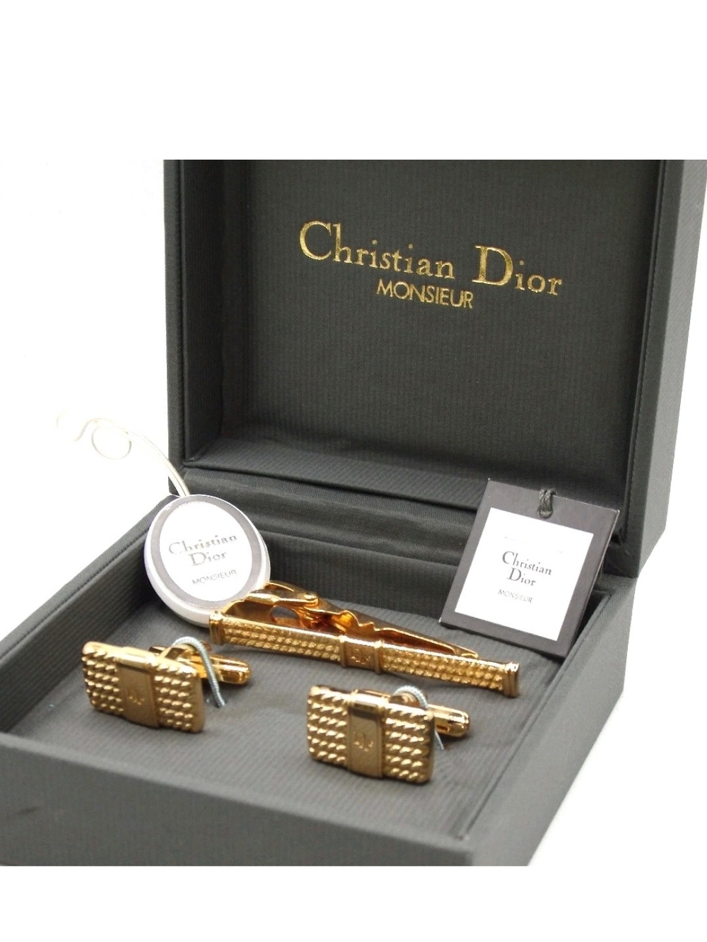Dior Gold Tie Clip and Cufflinks Set - Monsieur